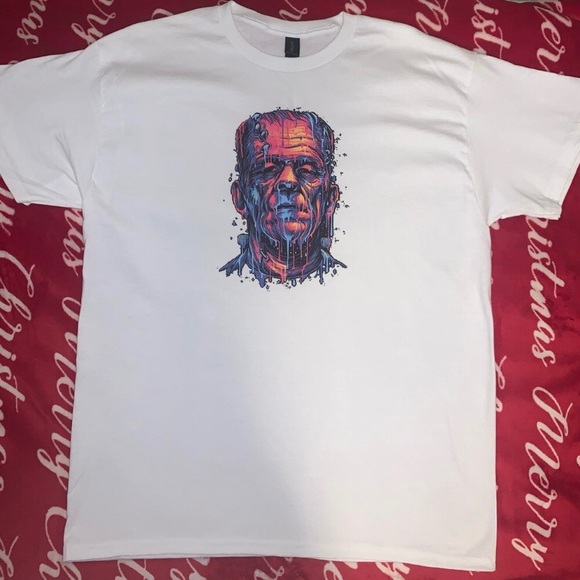 Custom Made Frankenstein White Tee - Picture 1 of 3